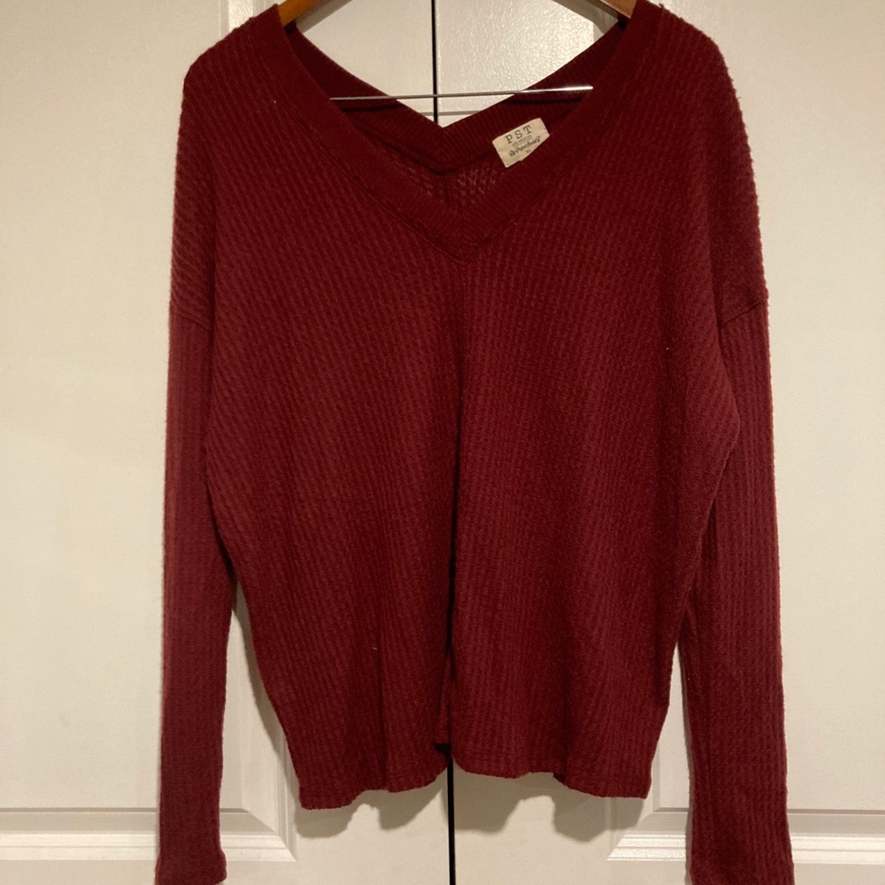 PST Los Angeles By Project Social Red Knit Sweater